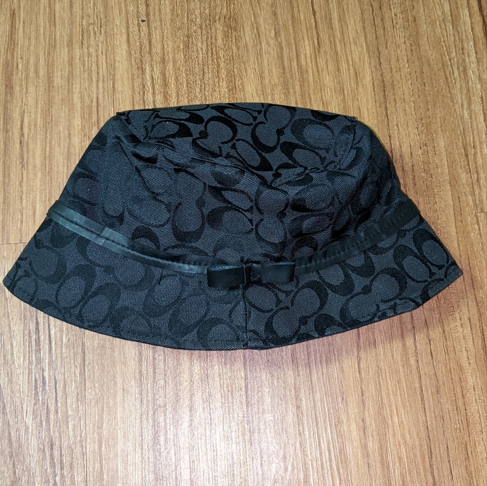 Coach Signature Women's Monogram Black Jacquard Bucket Hat